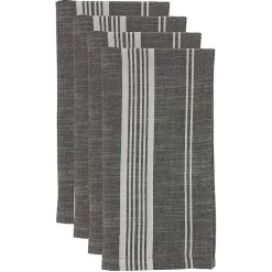 Kirklands Home Table Linens|and White Striped Napkins, Set of 4 Gray