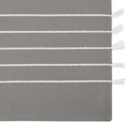 Kirklands Home Table Linens|and White Striped Placemats, Set of 4 Gray