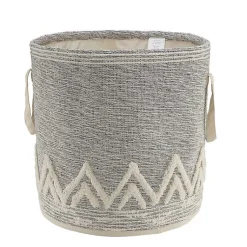 Sale Gray and White Tuft Peaks Storage Basket Baskets & Boxes