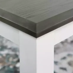 Kirklands Home Dining Tables|Gray and White Two-Toned Wood Dining Table