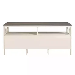 Kirklands Home Tv Stands & Media Consoles|Gray and Whitewashed Wood 3-Drawer Media Cabinet