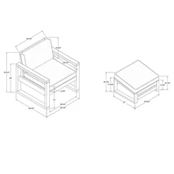 Kirklands Home Outdoor Seating|Gray and Wood 2-pc. Outdoor Chair and Ottoman Set