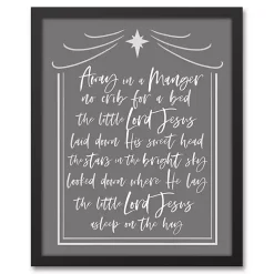 Discount Gray Away in a Manger Framed Canvas Art Print Christmas Art & Wall Decor