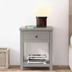 Kirklands Home Accent & End Tables|Bailie Wooden Side Table Gray
