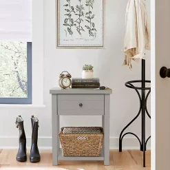 Kirklands Home Accent & End Tables|Bailie Wooden Side Table Gray