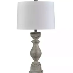 Kirklands Home Table Lamps|Gray Balustrade Table Lamp White