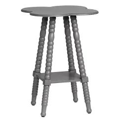 Kirklands Home Accent & End Tables|Beaded Clover Accent Table Gray