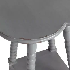Kirklands Home Accent & End Tables|Beaded Clover Accent Table Gray