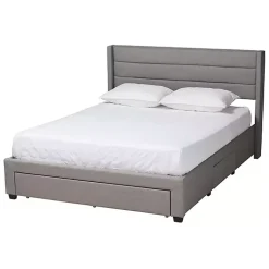 Kirklands Home Beds & Headboards|Braylon Upholstered 3-Drawer Queen Bed Gray
