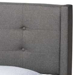 Kirklands Home Beds & Headboards|Button Tufted Headboard Full Platform Bed Gray