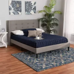 Kirklands Home Beds & Headboards|Button Tufted Headboard Full Platform Bed Gray