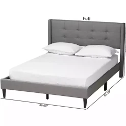 Kirklands Home Beds & Headboards|Button Tufted Headboard Full Platform Bed Gray