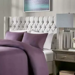 Kirklands Home Beds & Headboards|Button Tufted Nailhead Trim Queen Headboard Gray