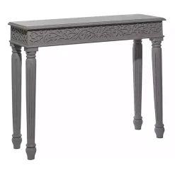 Kirklands Home Console Tables|Carved Wood Console Table Gray