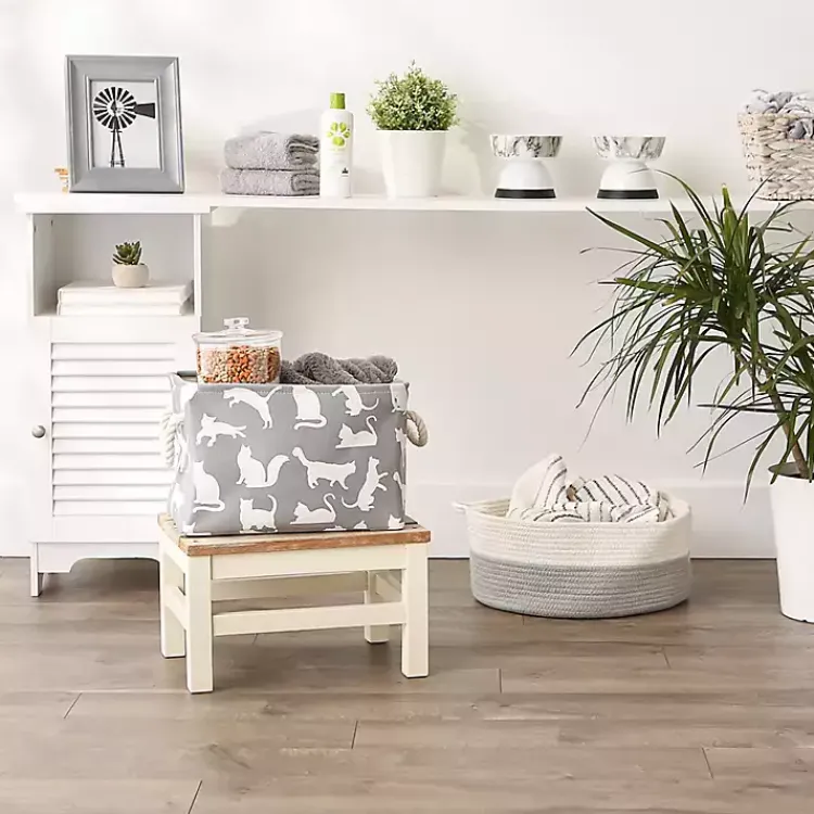 Clearance Cats Meow Rectangular Storage Bin, 14 in. Baskets & Boxes