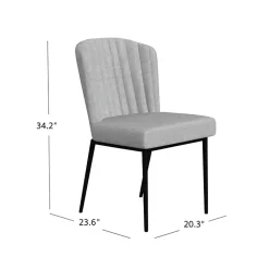 Kirklands Home Dining Chairs|Channel Back Rounded Dining Chairs, Set of 2 Gray