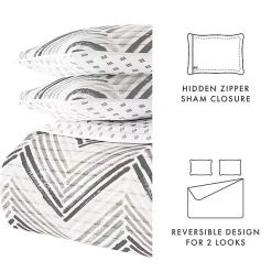Kirklands Home Quilts|Gray Chevron Reversible 2-pc. Twin Quilt Set