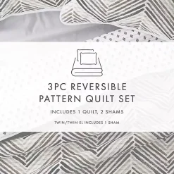 Kirklands Home Quilts|Gray Chevron Reversible 2-pc. Twin Quilt Set