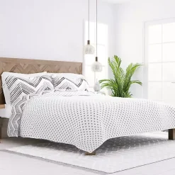 Kirklands Home Quilts|Gray Chevron Reversible 3-pc. Queen Quilt Set