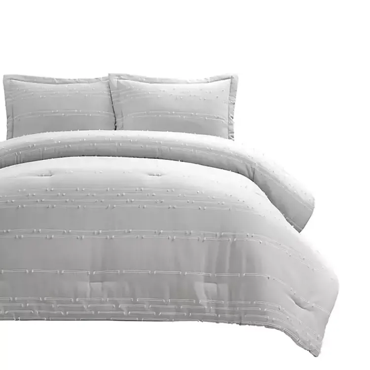 Kirklands Home Comforters|Clipped Stripe 3-pc. Full/Queen Comforter Set Gray