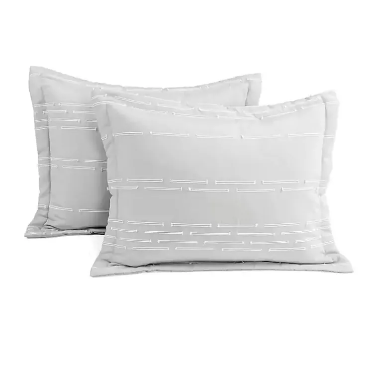 Kirklands Home Comforters|Clipped Stripe 3-pc. Full/Queen Comforter Set Gray