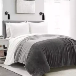 Kirklands Home Comforters|Color Block 3-pc. Full/Queen Comforter Set Gray