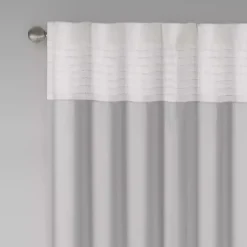 Kirklands Home Curtains & Drapes|Gray Color Block Striped Curtain Panel, 84 in.