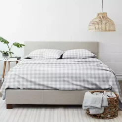 Kirklands Home Bed Sheets|Gray Country Plaid 3-pc. Twin Sheet Set