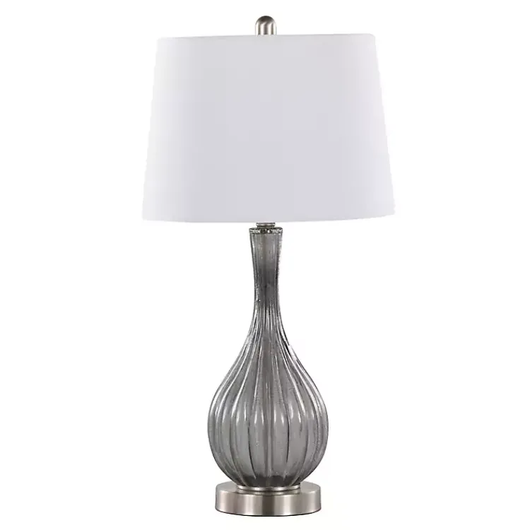 Kirklands Home Table Lamps|Crackle Glass Teardrop Table Lamps, Set of 2 Gray