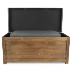 Kirklands Home Benches & Ottomans|Cushioned Storage Benches, Set of 2 Gray