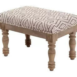 Kirklands Home Benches & Ottomans|Gray Diamond Upholstered Ottoman
