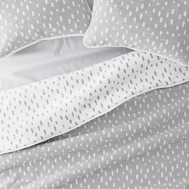Kirklands Home Quilts|Gray Dotted Reversible 3-pc. Queen Quilt Set