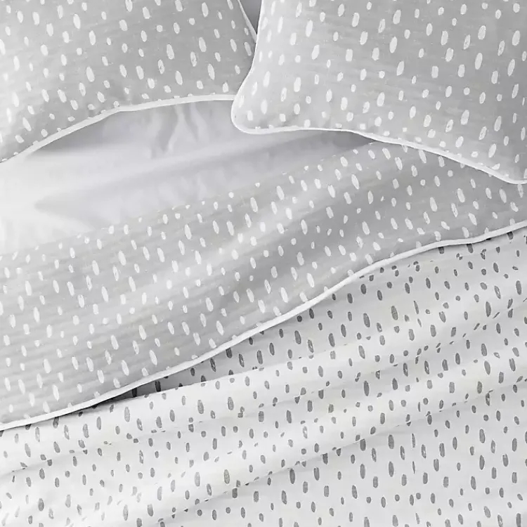 Kirklands Home Quilts|Gray Dotted Reversible 3-pc. Queen Quilt Set