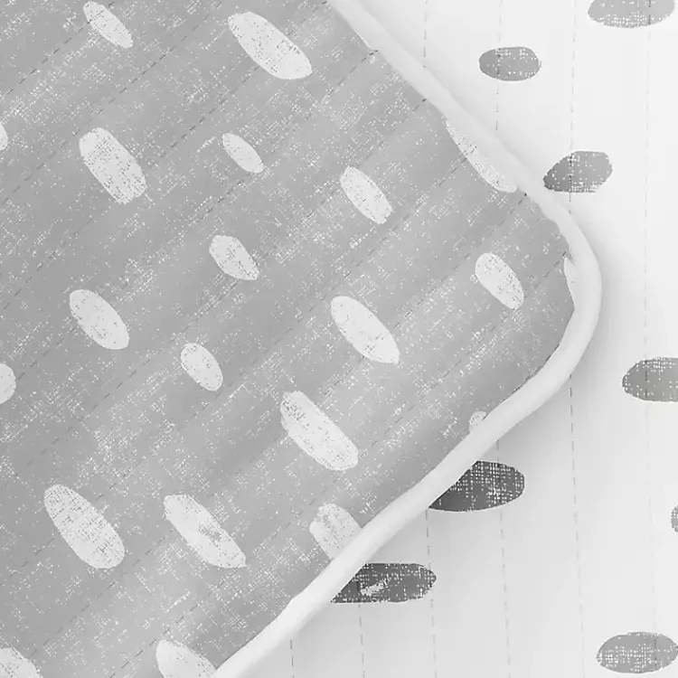 Kirklands Home Quilts|Gray Dotted Reversible 3-pc. Queen Quilt Set