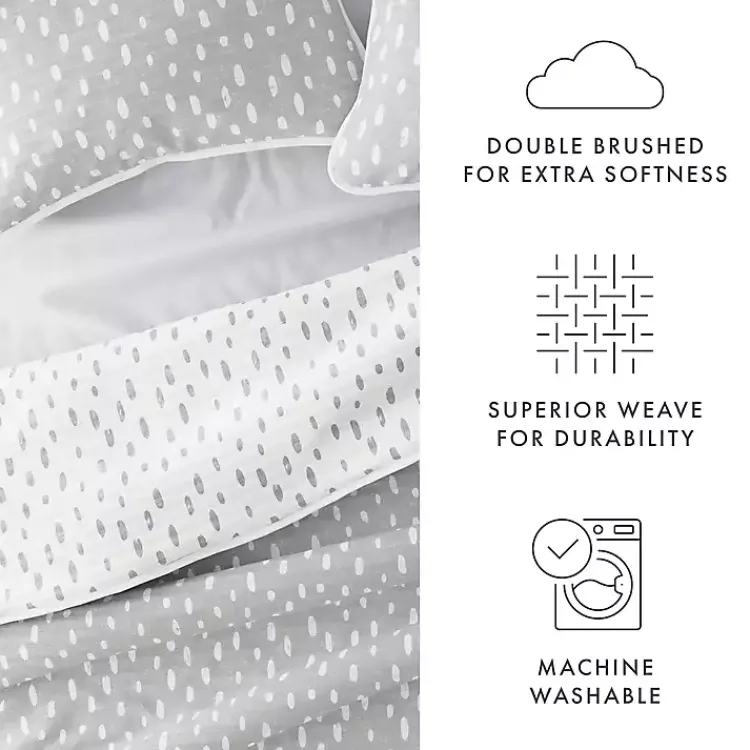Kirklands Home Quilts|Gray Dotted Reversible 3-pc. Queen Quilt Set