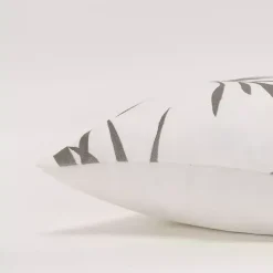 Outlet Gray Embroidered Botanical Throw Pillow Pillows