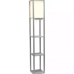 Kirklands Home Floor Lamps|Etagere Shelf Charging Floor Lamp Gray