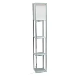 Kirklands Home Floor Lamps|Etagere Shelf Charging Floor Lamp Gray