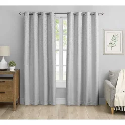 Kirklands Home Curtains & Drapes|Fans Blackout Curtain Panel Set, 96 in. Gray