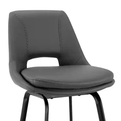 Kirklands Home Bar Stools & Counter Height Stools|Faux Leather Carise Swivel Counter Stool Gray