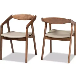 Kirklands Home Dining Chairs|Faux Leather Harland Dining Chairs, Set of 2 Gray