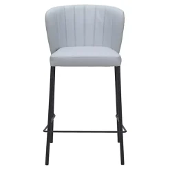 Kirklands Home Bar Stools & Counter Height Stools|Faux Leather Liddy Counter Stools, Set of 2 Gray