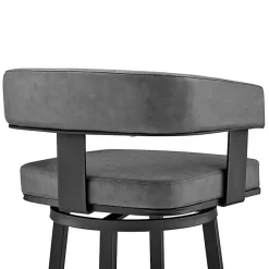 Kirklands Home Bar Stools & Counter Height Stools|Faux Leather Lorin Swivel Counter Stool Gray
