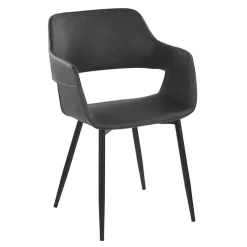 Kirklands Home Dining Chairs|Faux Leather Marge Dining Chairs, Set of 2 Gray