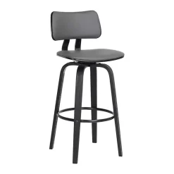 Kirklands Home Bar Stools & Counter Height Stools|Faux Leather Pico Swivel Counter Stool Gray
