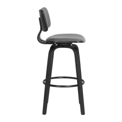 Kirklands Home Bar Stools & Counter Height Stools|Faux Leather Pico Swivel Counter Stool Gray
