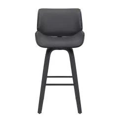 Kirklands Home Bar Stools & Counter Height Stools|Faux Leather Tyler Swivel Bar Stool Gray