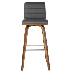 Kirklands Home Bar Stools & Counter Height Stools|Faux Leather Vienna Swivel Counter Stool Gray