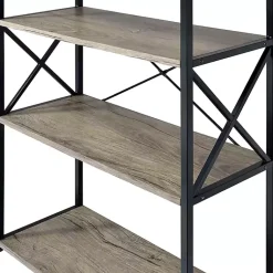 Kirklands Home Bookshelves|Gray Finish X Frame Open Shelf Bookcase