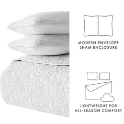 Kirklands Home Quilts|Floral Stitch 3-pc. Queen Quilt Set Gray